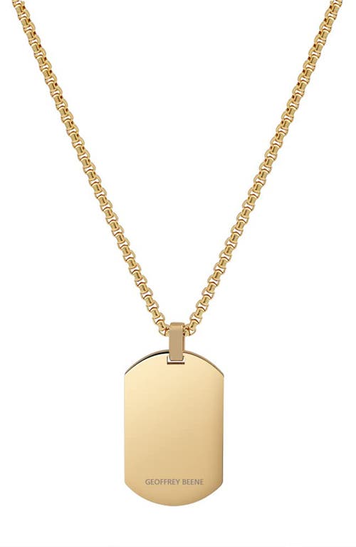 Geoffrey Beene Stainless Steel Dog Tag Pendant Necklace
