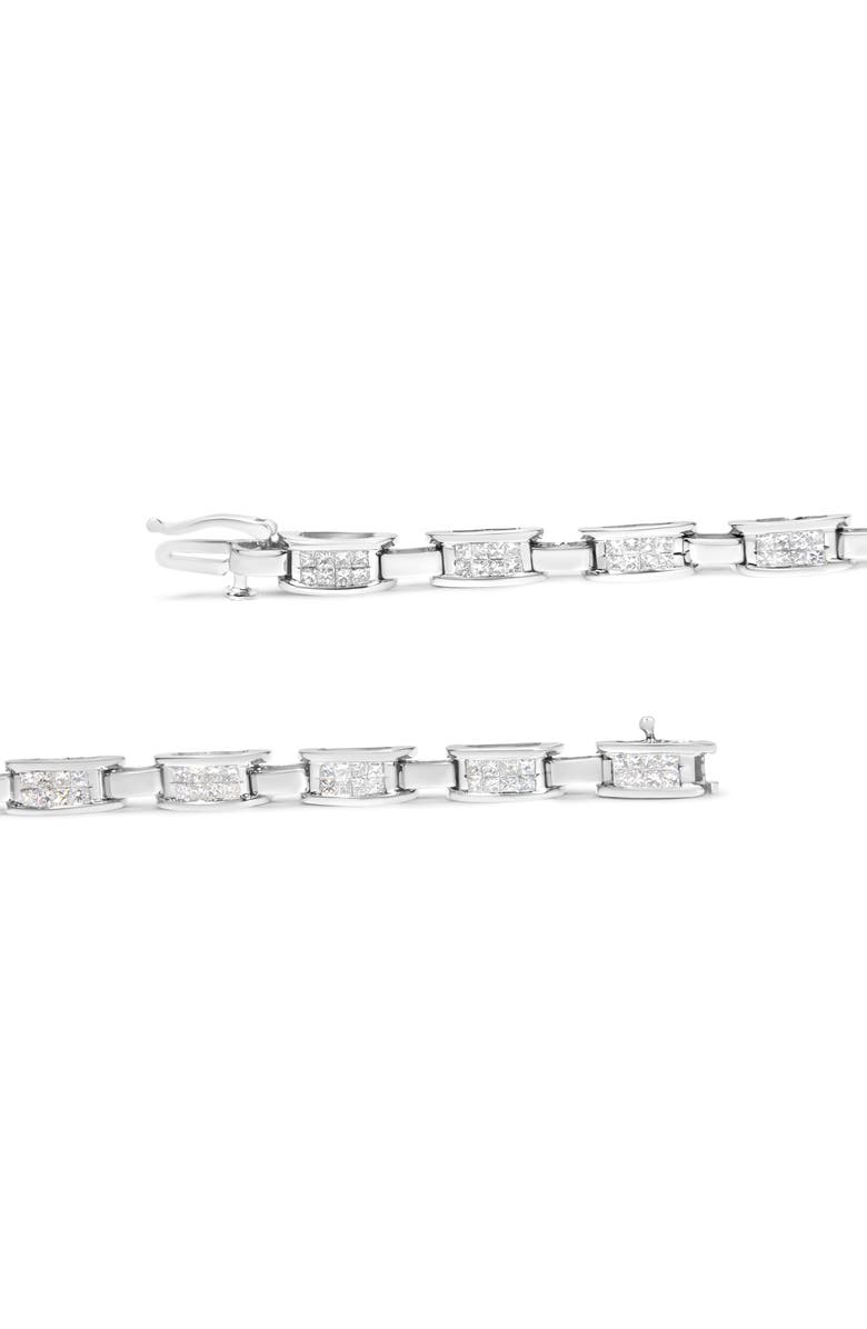 Haus of Brilliance 14K White Gold 2.0 Cttw Princess Cut Diamond Rectangular Link Bracelet, Alternate, color, White