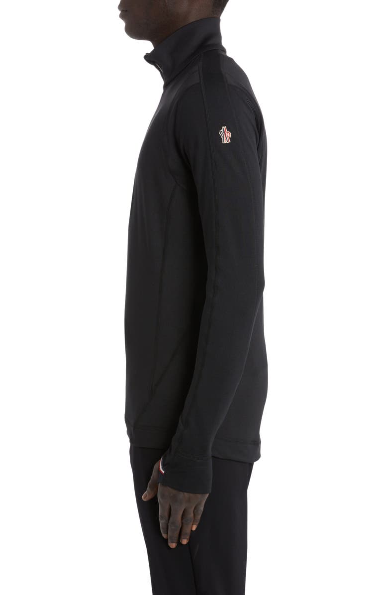 Moncler Grenoble Quarter Zip Pullover, Alternate, color, Black
