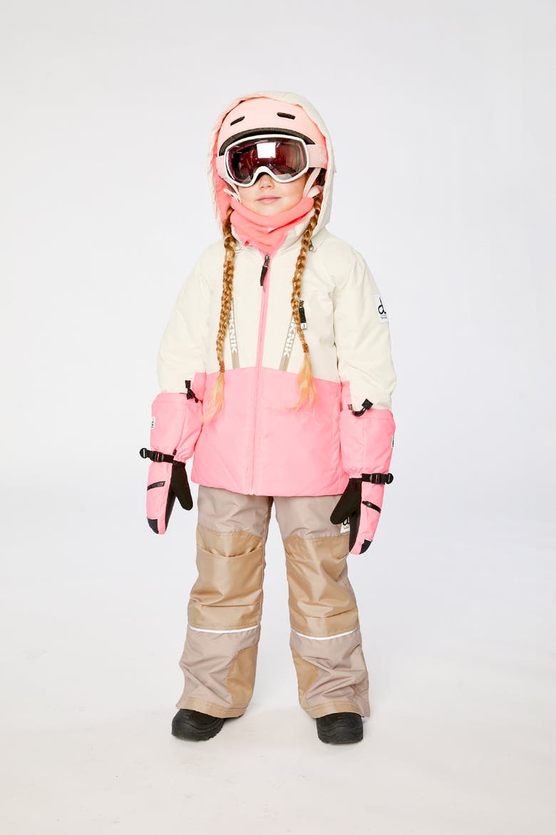 Teknik Sleeve Reinforced Jacket & Pants Two Piece Snowsuit, Alternate, color, Off-White and Pink