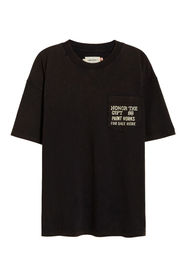 Paint Works Graphic Pocket T-Shirt, Alternate, color, BLACK