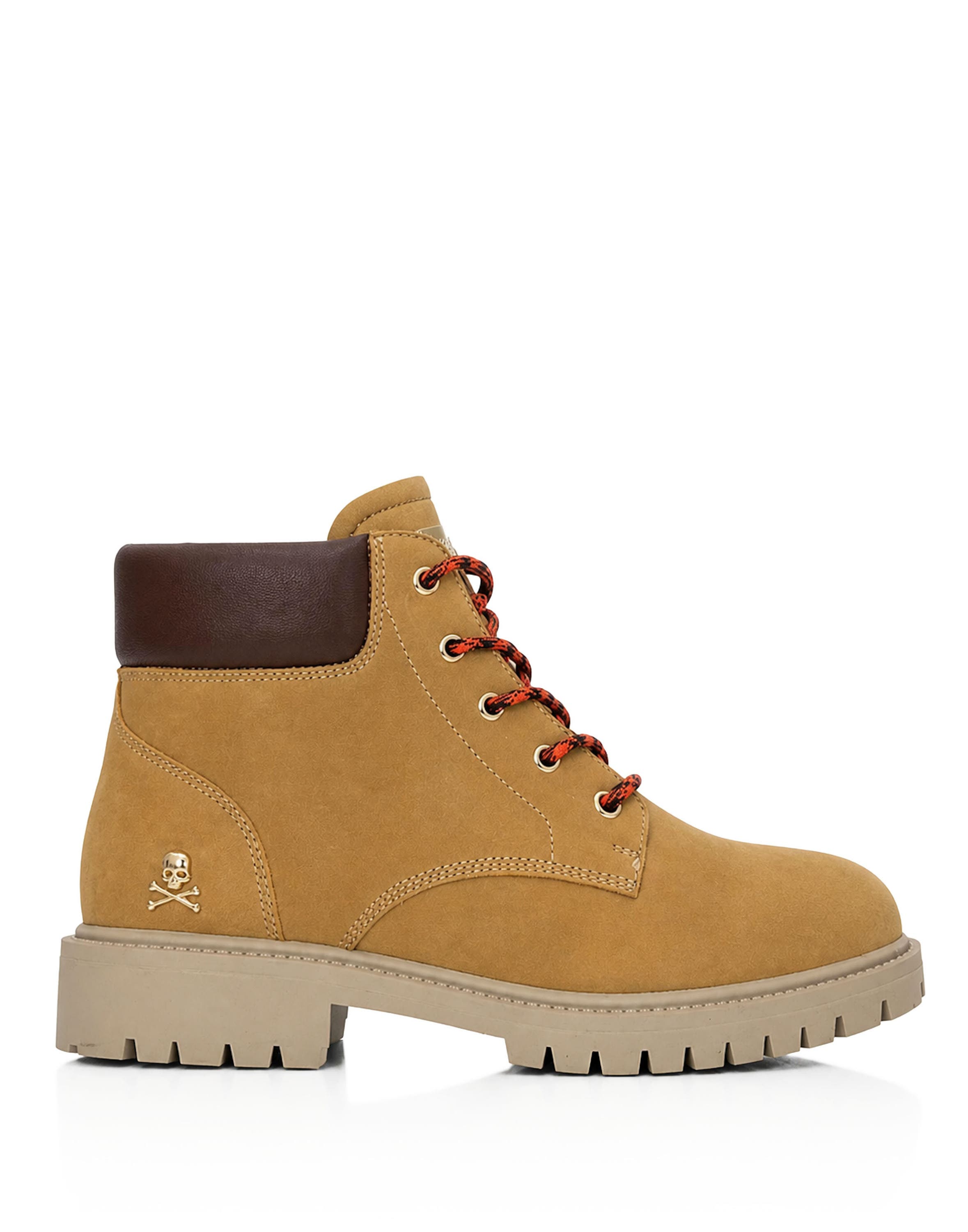 Nubuck Leather Mid Boots Small Skull Men, Alternate, color, beige