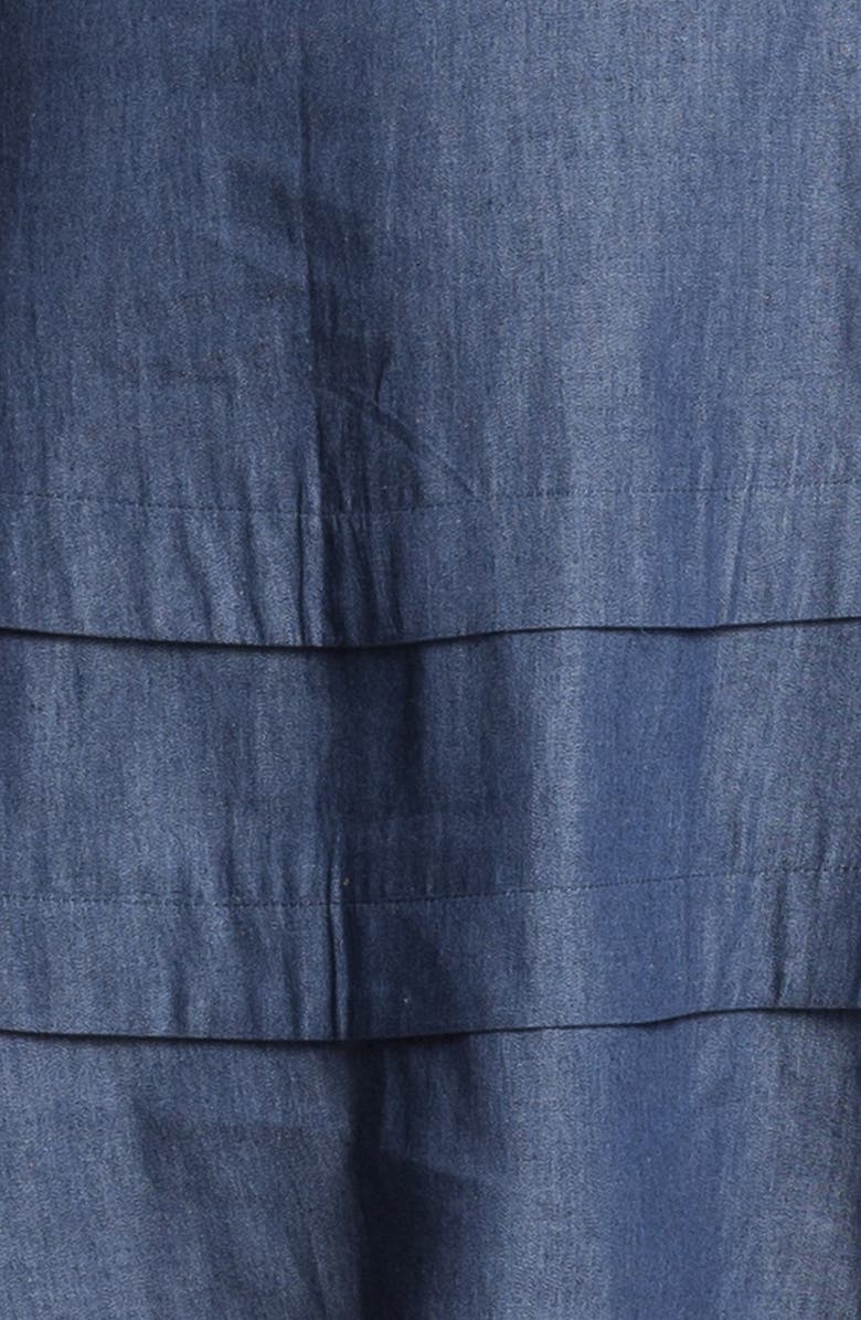 Adrianna Papell Faux Wrap Chambray Dress, Alternate, color,