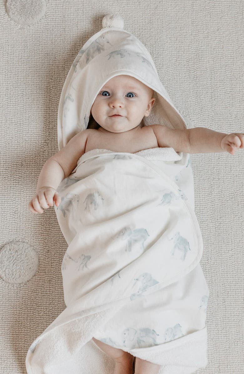 Pehr Organic Cotton Hooded Towel, Alternate, color, Grey