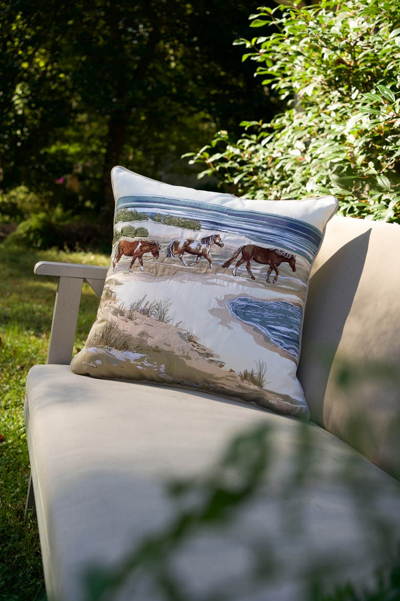 Hoofprints in the Sand Accent Throw Pillow  20" x 20", Alternate, color, Brown