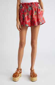 Ulla Johnson Devin Floral Cotton Drawstring Shorts