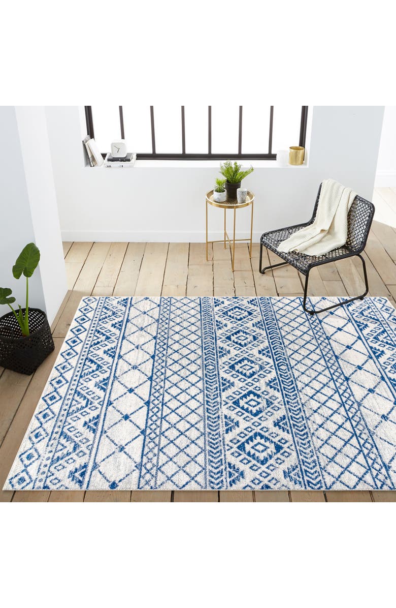 JONATHAN Y Moroccan HYPE Boho Vintage Area Rug, Alternate, color, Cream/Blue