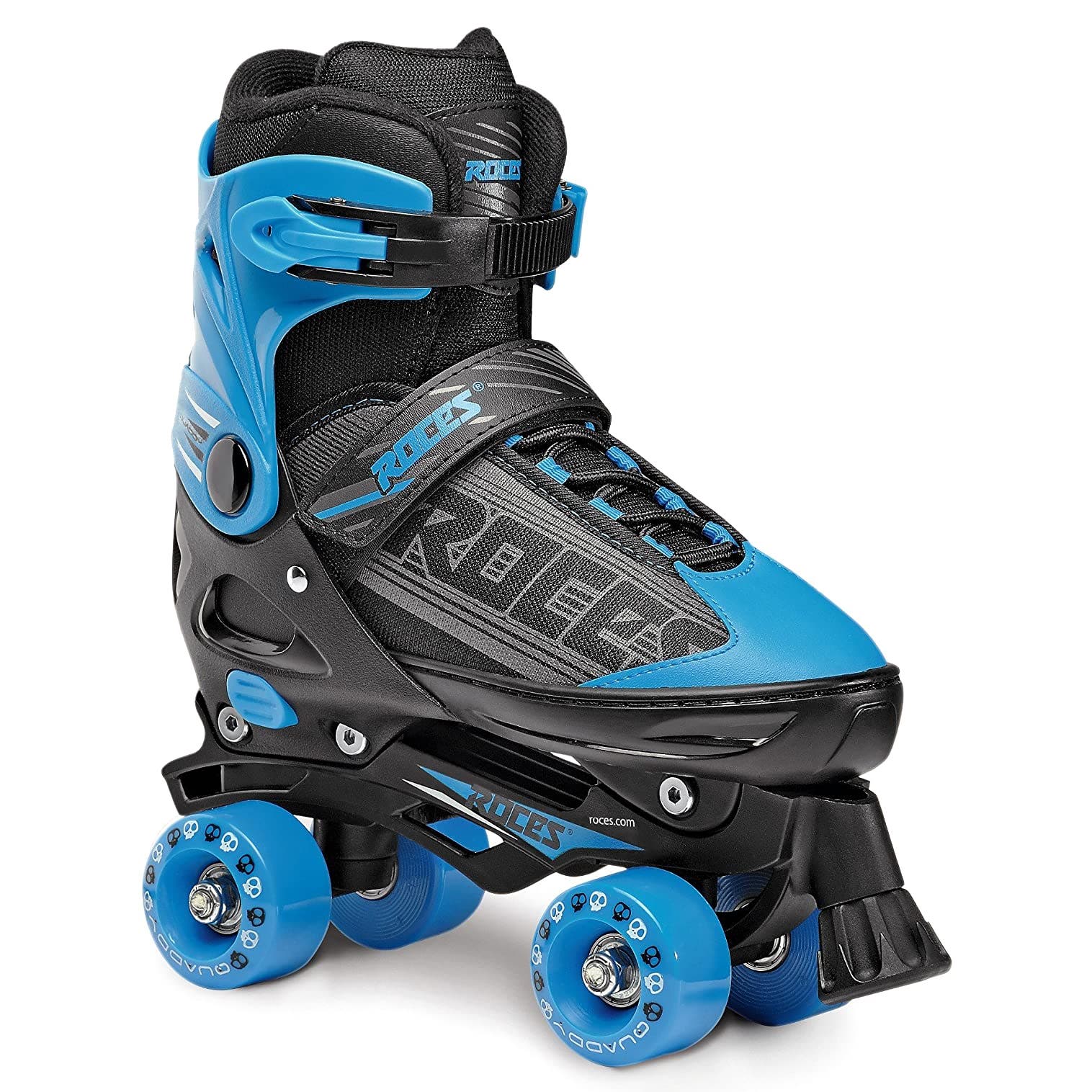 Roces Quaddy Adjustable Boys Roller Skates, Main, color, Black/Astro Blue