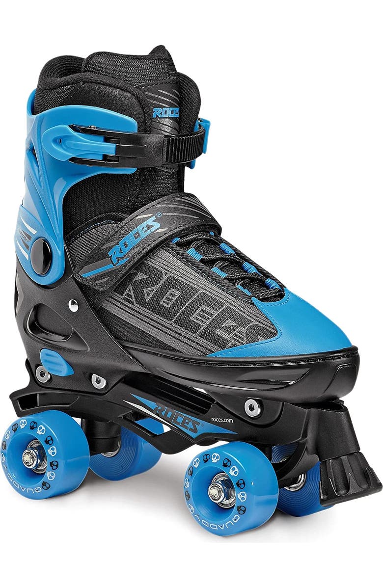 Roces Quaddy Adjustable Boys Roller Skates, Main, color, Black/Astro Blue