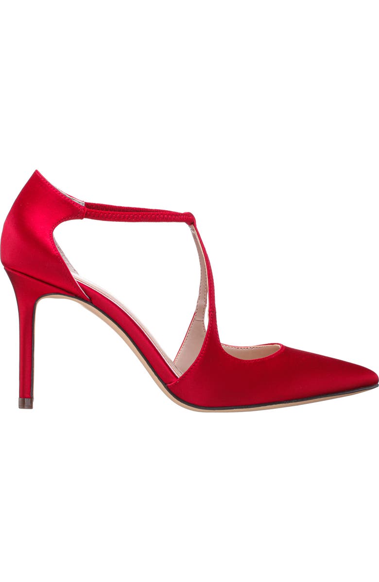 Nina Netta Ankle Strap Pointed Toe Pump, Alternate, color, Red Rouge