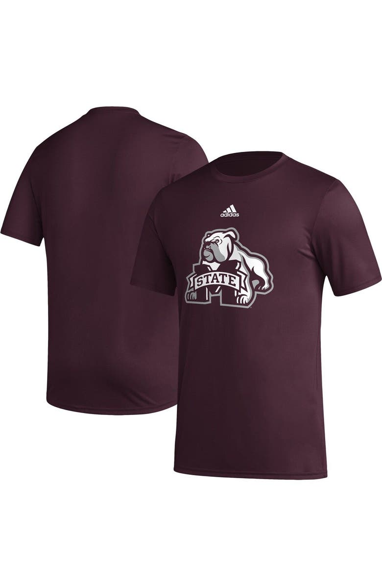 adidas Men's adidas Maroon Mississippi State Bulldogs Basics Secondary Pre-Game AEROREADY T-Shirt, Main, color, 