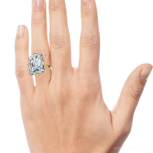 Bliss Diamond Certified 11ct Radiant Diamond Solitaire Engagement Ring 14k Gold/pt Lab Grown