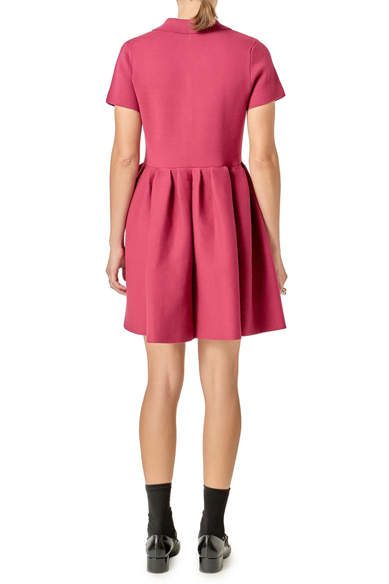 Heart Button Knit Minidress, Alternate, color, MAROON