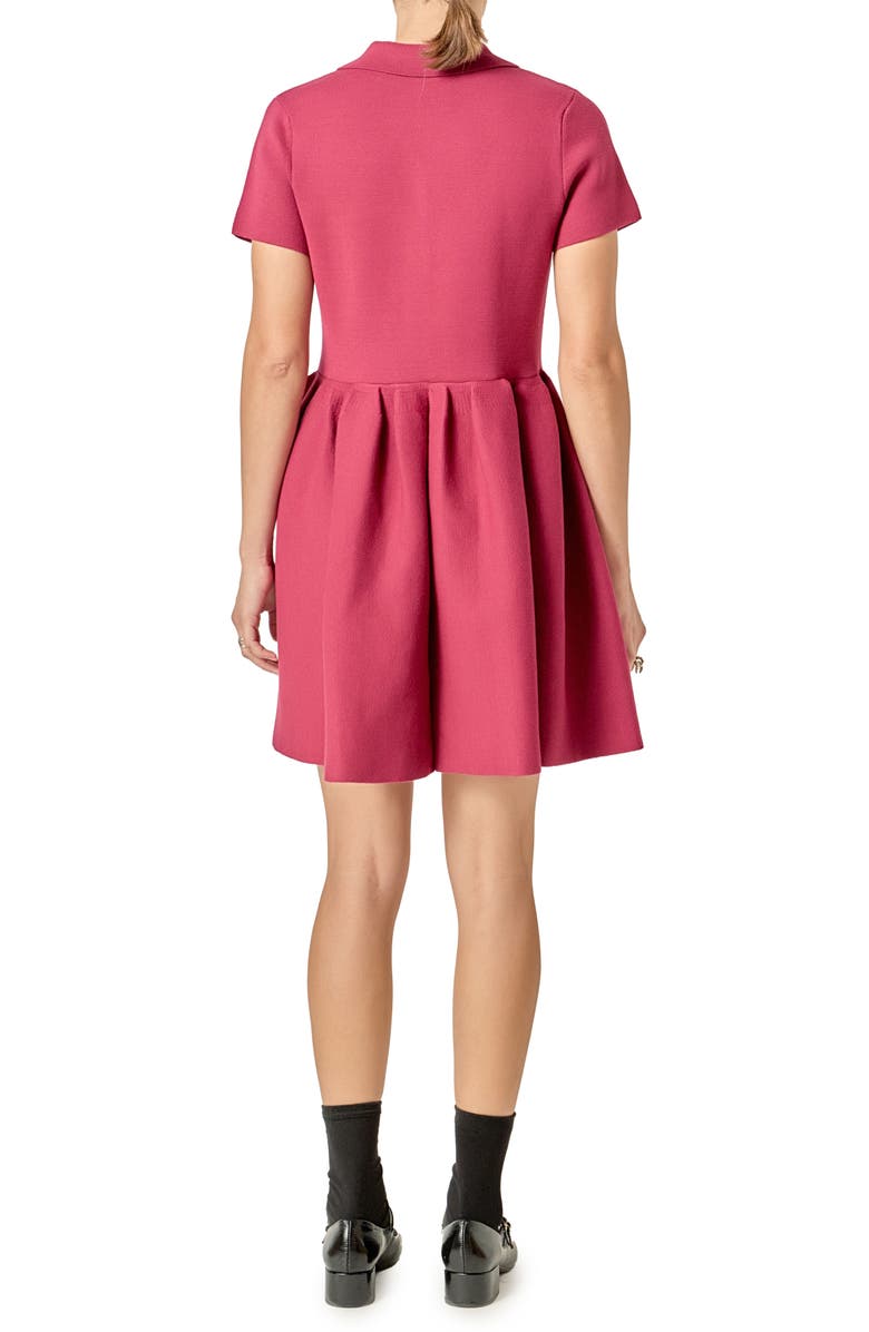 English Factory Heart Button Knit Minidress, Alternate, color, Maroon