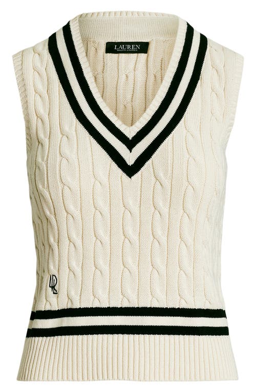 Ralph Lauren Lauren Cricket Cable Knit Cotton Sweater Vest