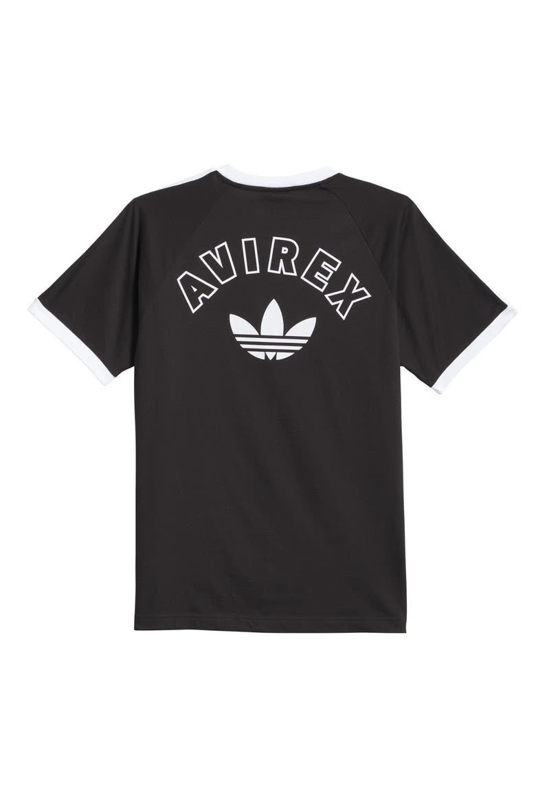 Avirex Ringer Tee, Alternate, color, BLACK
