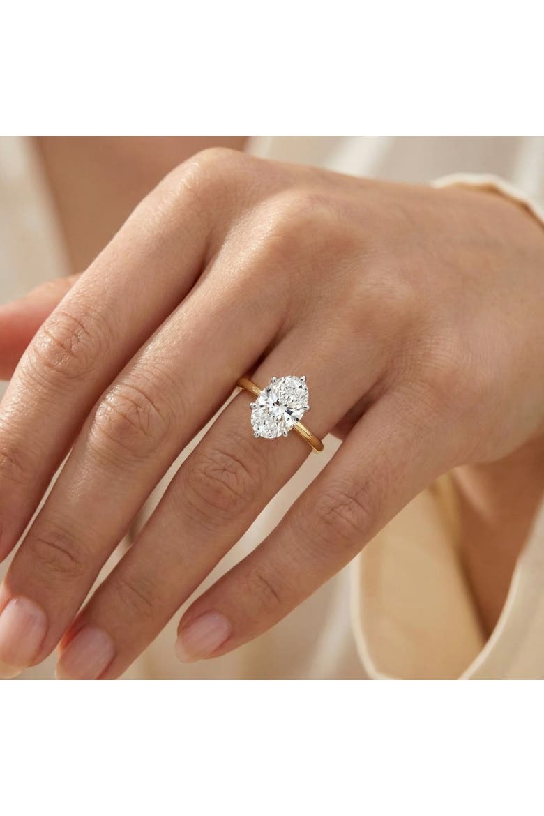 Certified 4Ct Oval Solitaire Diamond Engagement Ring 14k Gold Lab Grown, Alternate, color, 14k Yellow Gold