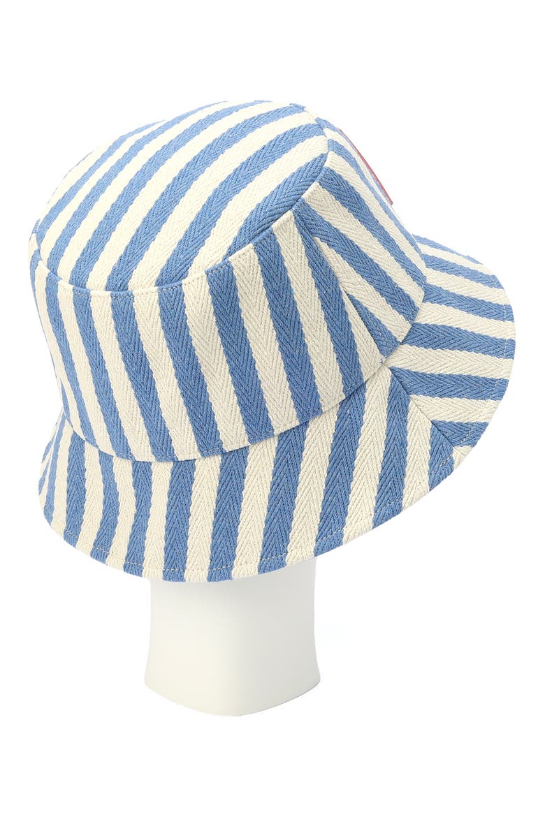 Striped Chevron Button Hat, Alternate, color, PERIWINKLE BLUE