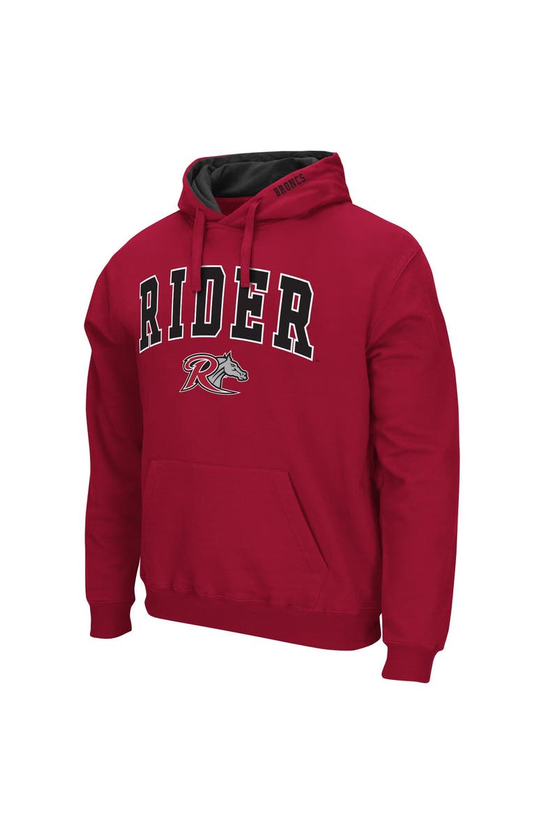 COLOSSEUM Men's Colosseum Red Rider Broncs Arch & Logo 3.0 Pullover Hoodie, Alternate, color, Red