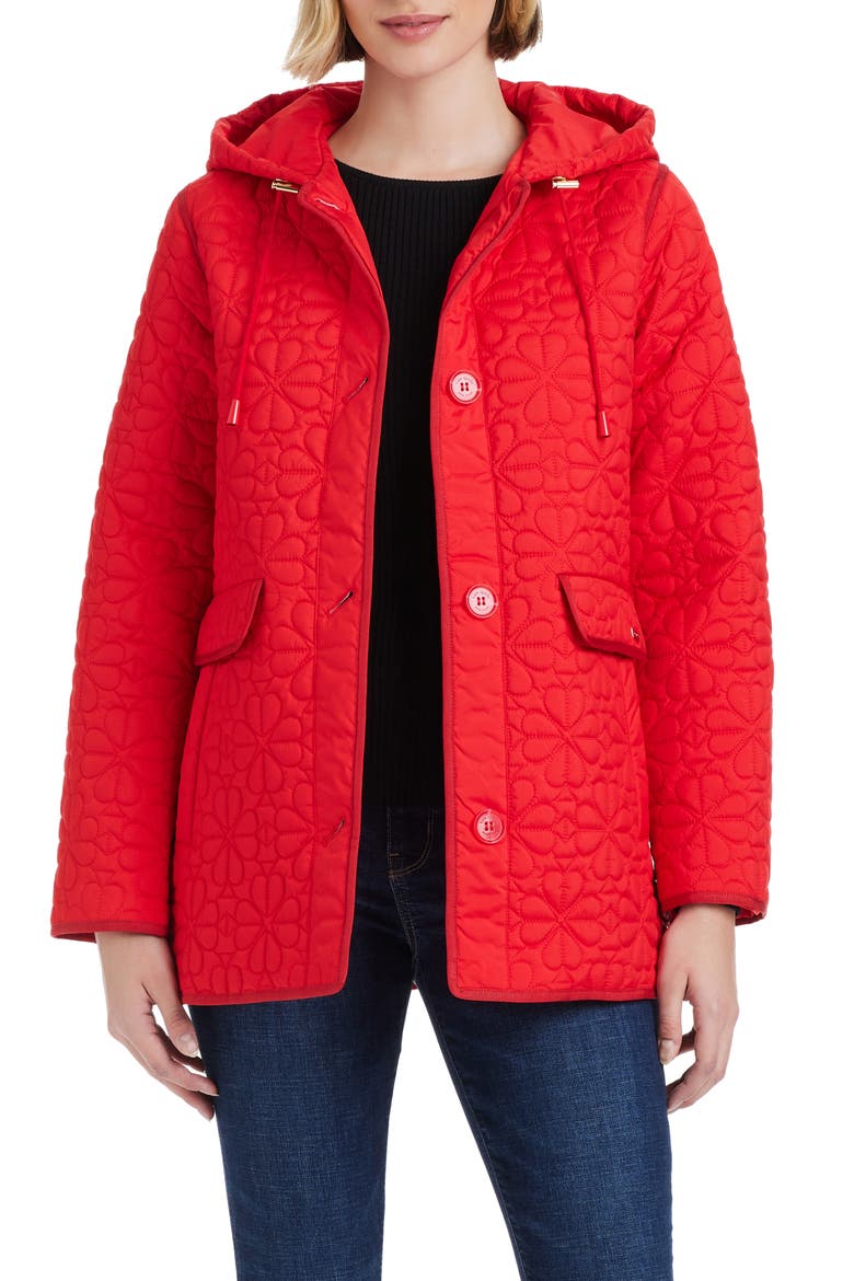 spade floral quilted a-line jacket, Main, color, CLASSIC RED