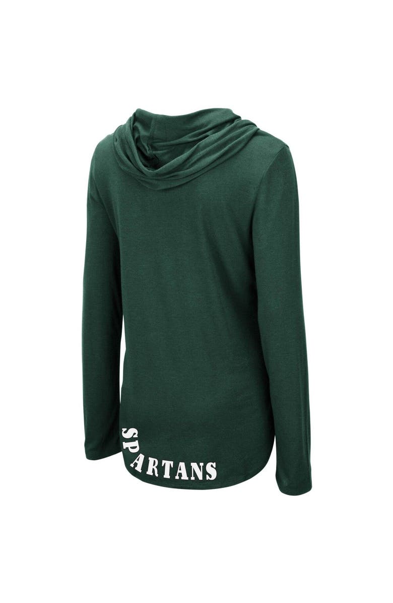 COLOSSEUM Women's Colosseum Green Michigan State Spartans My Lover Lightweight Hooded Long Sleeve T-Shirt, Alternate, color, Green