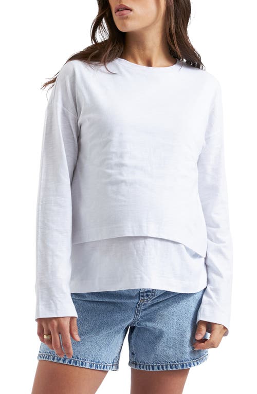 Ripe Maternity Claud Long Slleeve Maternitynursing Top In White