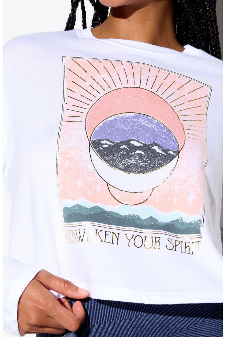Cosmic Connection Drew Long Sleeve Crop Top, Alternate, color, WHITE