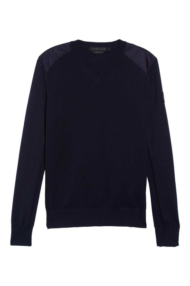 McLeod V-Neck Regular Fit Merino Wool Sweater, Alternate, color, NAVY
