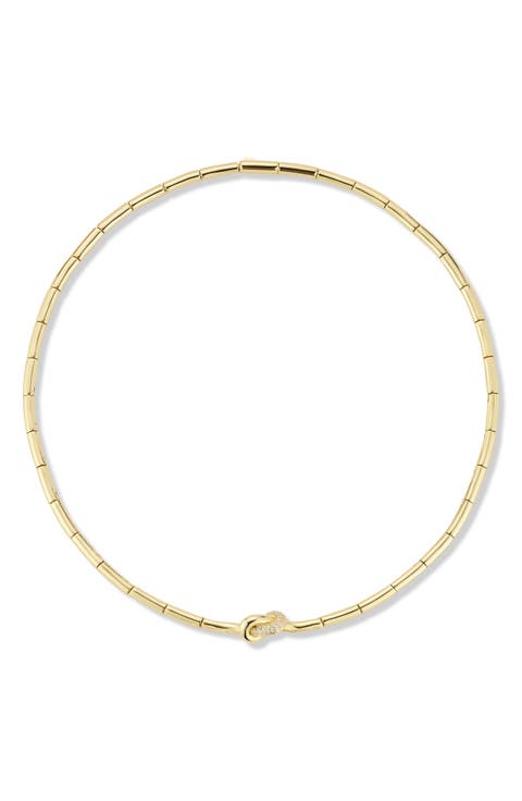 Love Knot Cubic Zirconia Chain Necklace