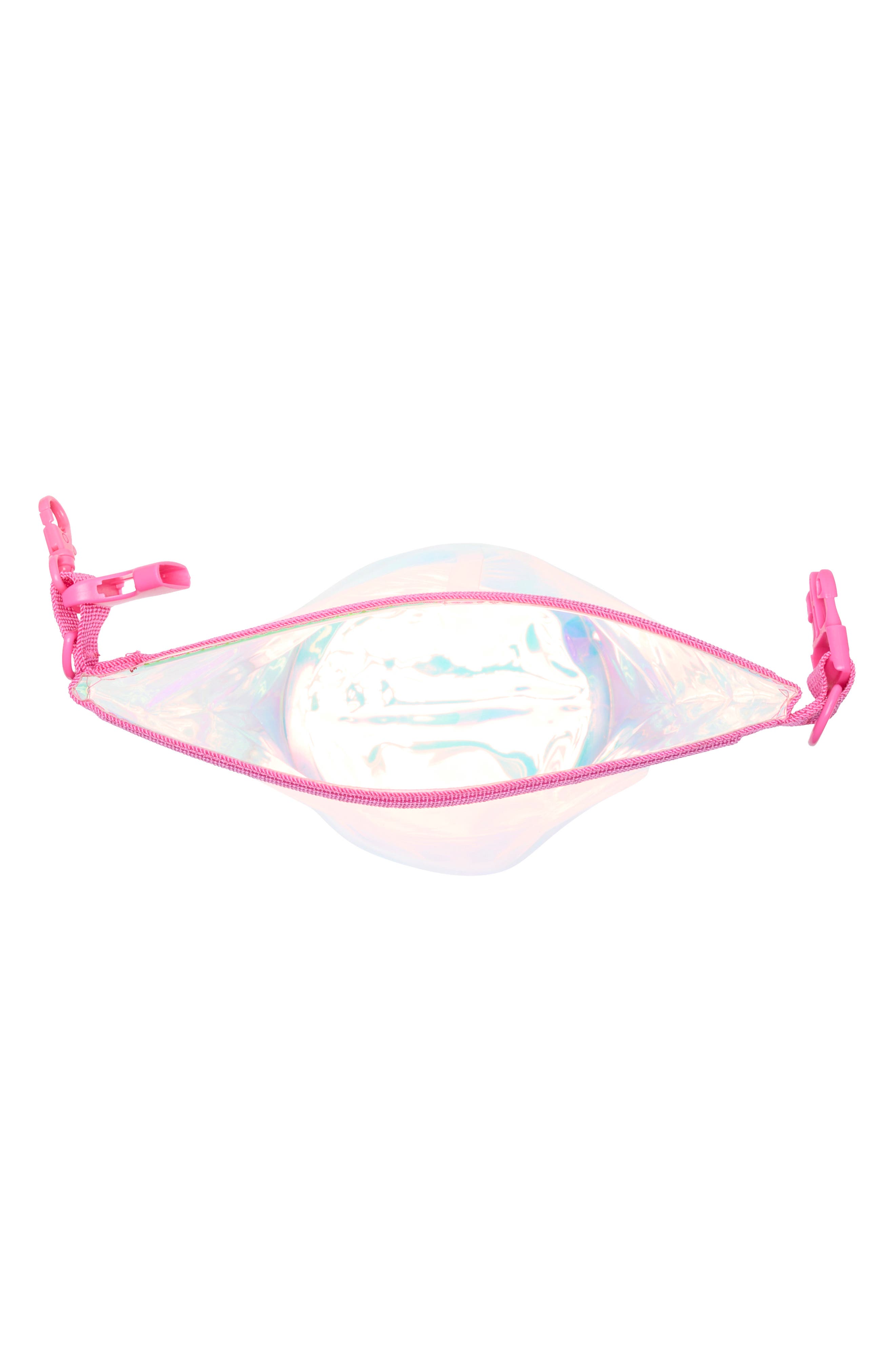 Iridescent Dry Zip Bag, Alternate, color, HOT PINK