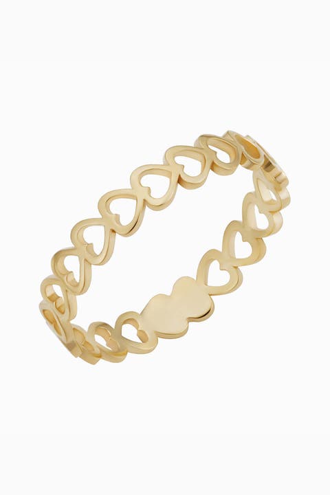 14K Gold Open Your Heart Stack Ring