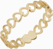 Oradina 14K Gold Open Your Heart Stack Ring