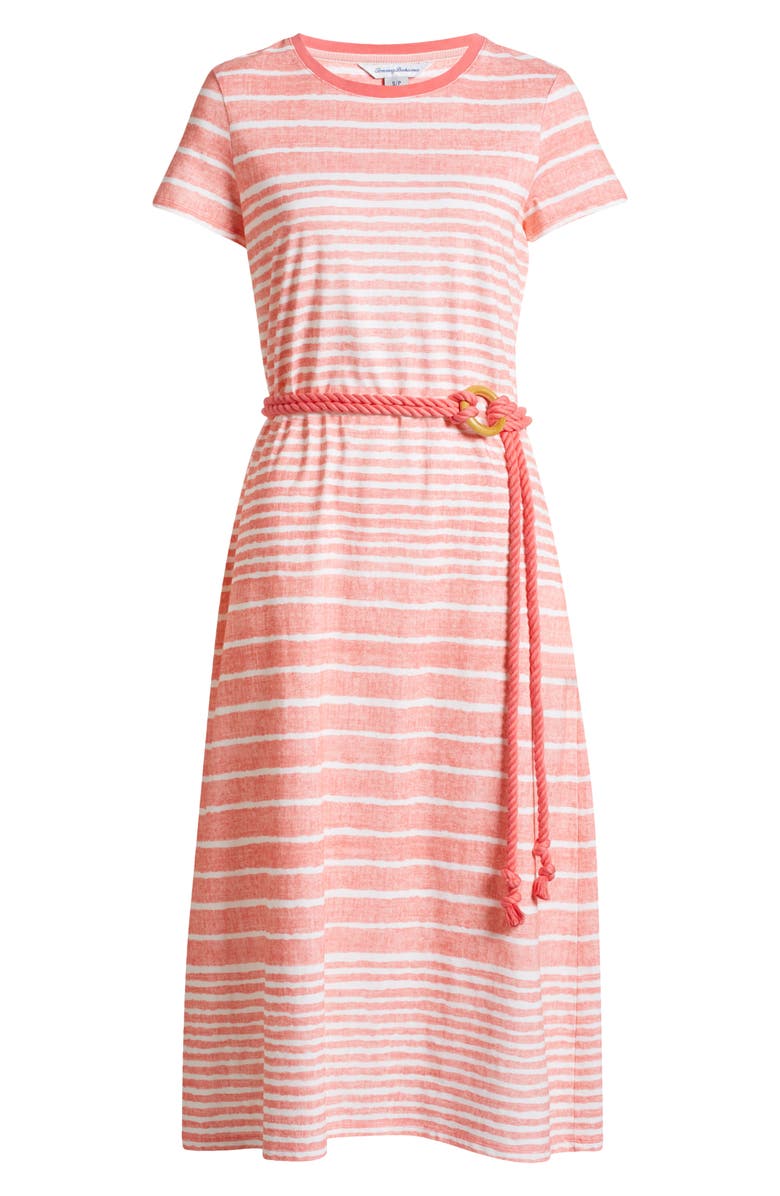 Tommy Bahama Coastal Chalet Belted Midi Dress, Alternate, color, Peach Blossom