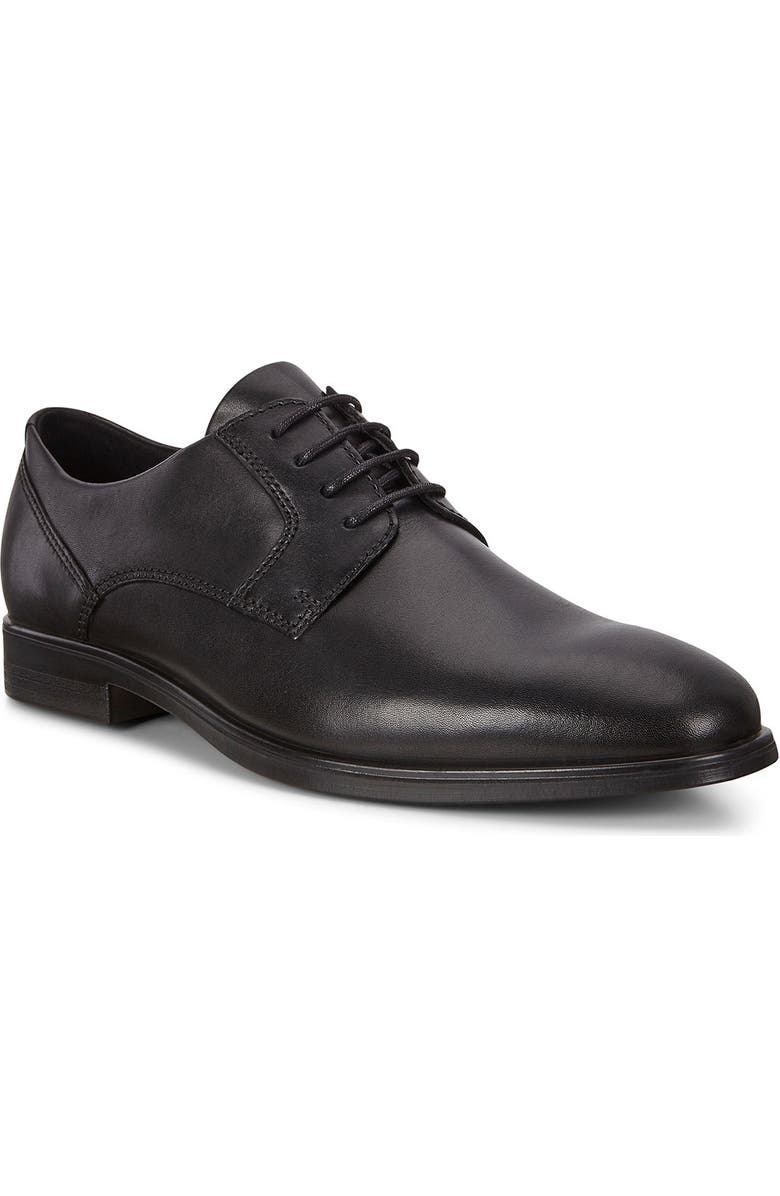 ECCO Queenstown Plain Toe Derby, Main, color, Black