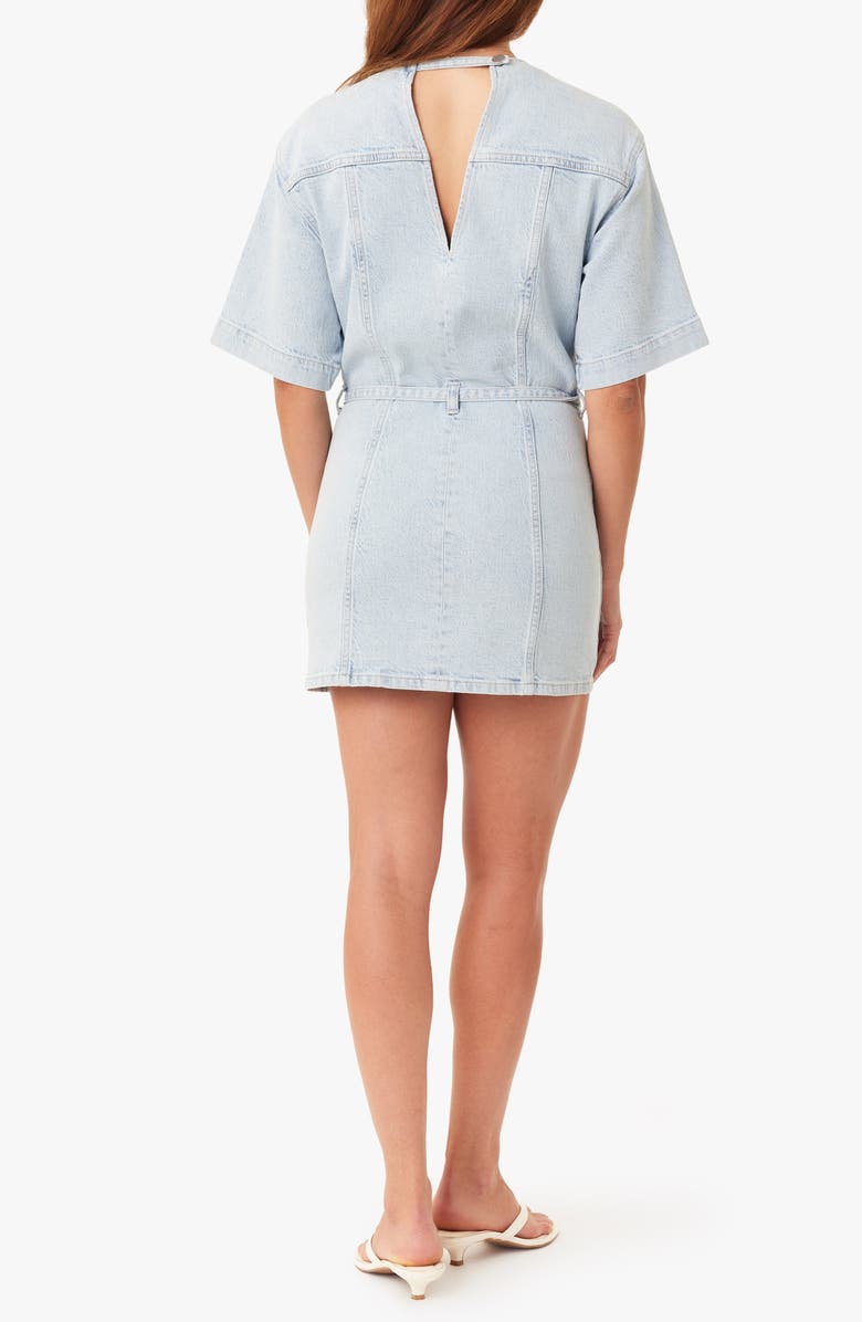 Habitual Belted Denim Minidress, Alternate, color, Glacier