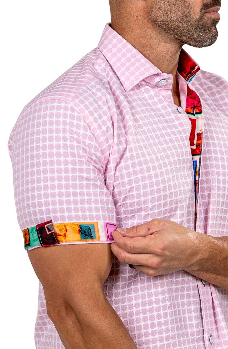 Maceoo Galileo Marthy Short Sleeve Button-Up Shirt, Alternate, color, Pink
