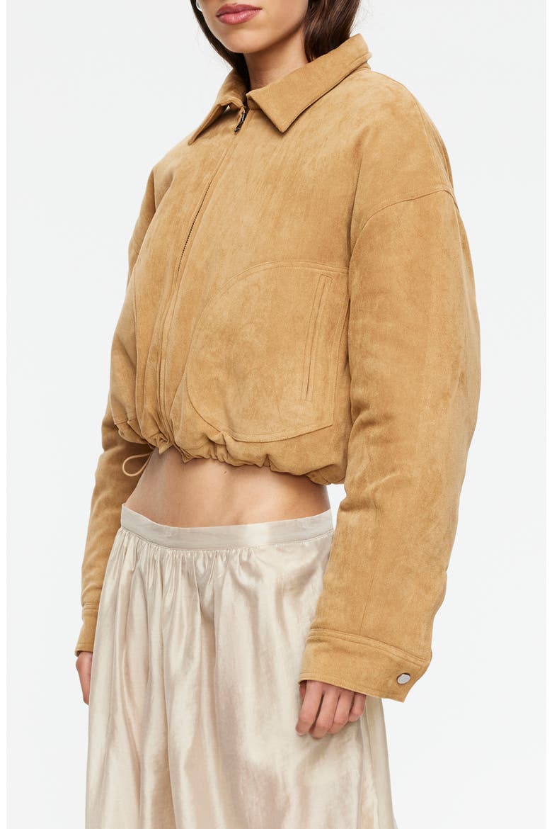 Serrano Faux Suede Bomber Jacket, Alternate, color, CAMEL
