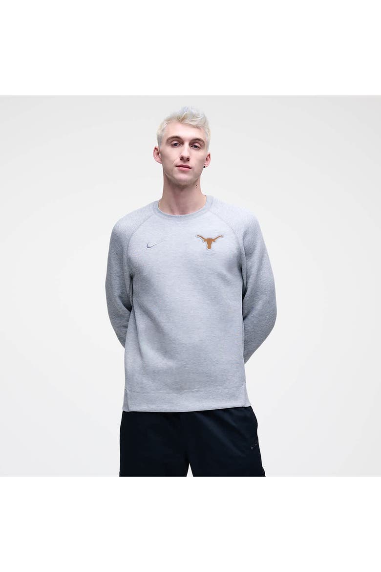 Men's Nike Heather Gray Texas Longhorns Tech Fleece Raglan Sweatshirt, Main, color, Heather Gray