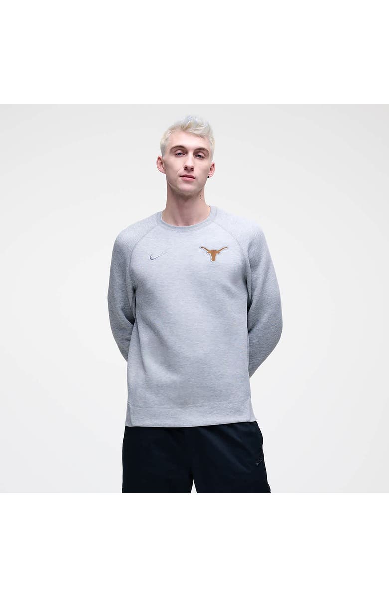 Nike Men's Nike Heather Gray Texas Longhorns Tech Fleece Raglan Sweatshirt, Main, color, Heather Gray