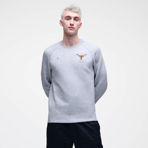 Men's Nike Heather Gray Texas Longhorns Tech Fleece Raglan Sweatshirt