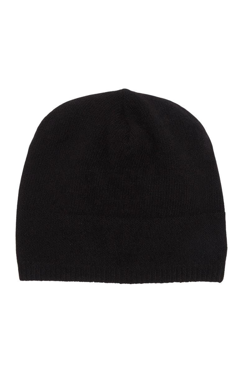 Portolano Slouchy Cashmere Knit Beanie, Main, color, Black