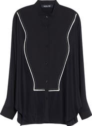 ASHLYN Eskil Outlined Bib Button-Up Shirt
