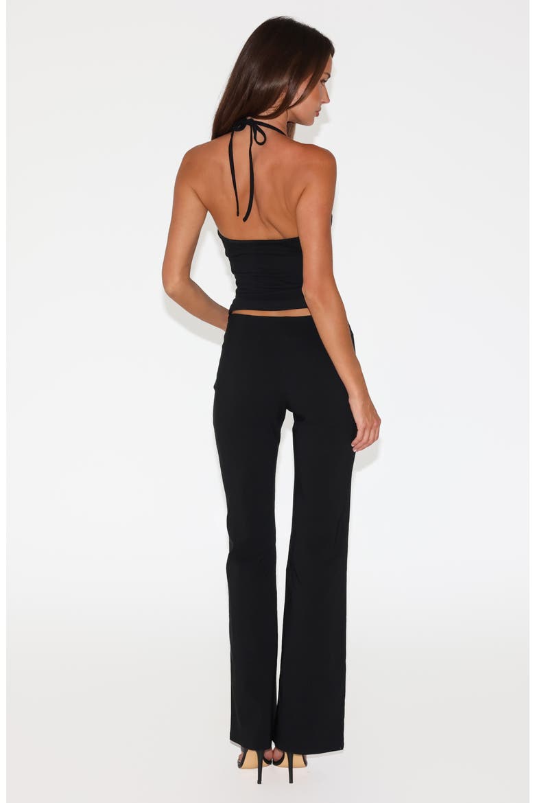 Marren Low Rise Grommet Flare Pants, Alternate, color, BLACK