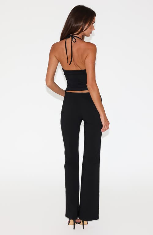 Tiger Mist Marren Low Rise Grommet Flare Pants In Black