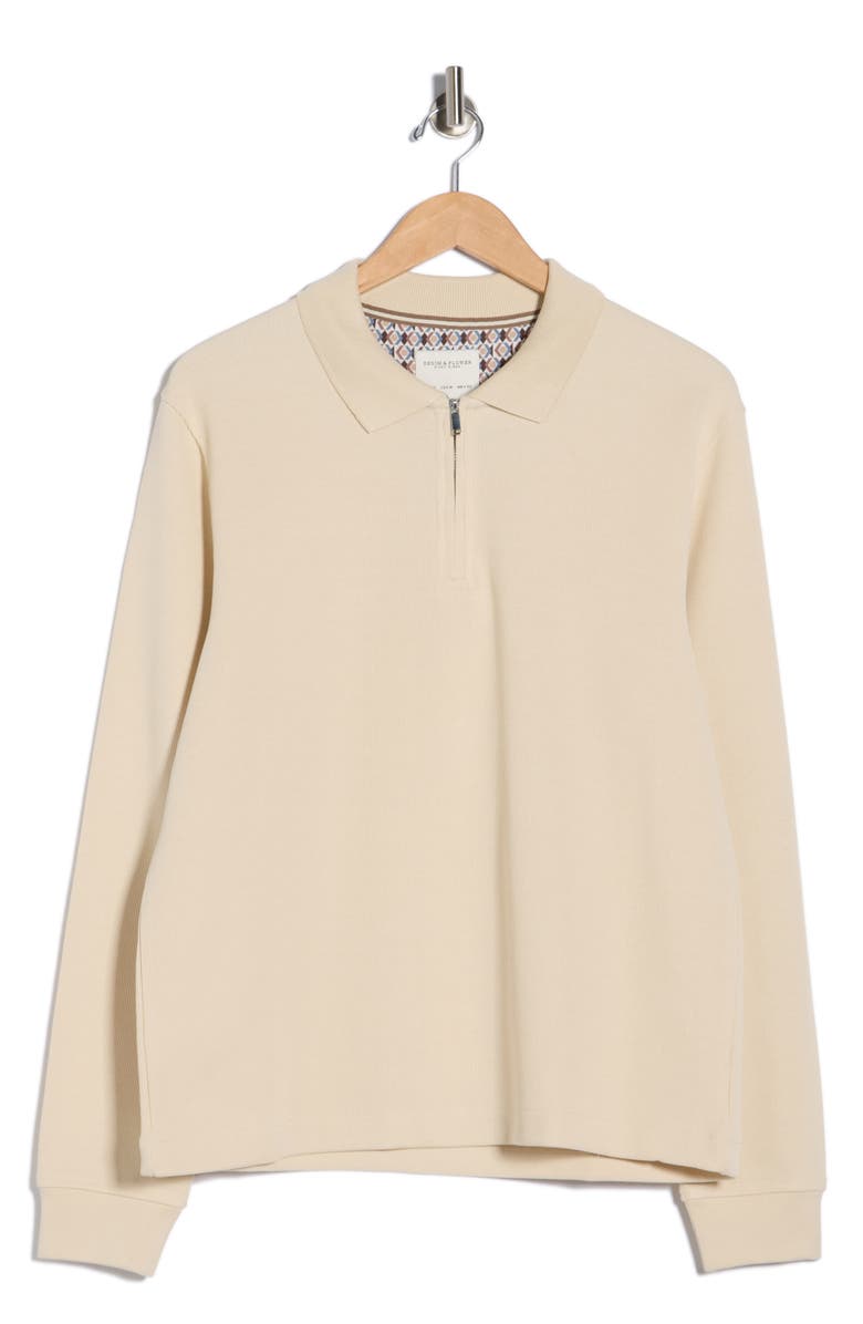 Cactus Man Quarter Zip Long Sleeve Polo, Alternate, color, Oyster