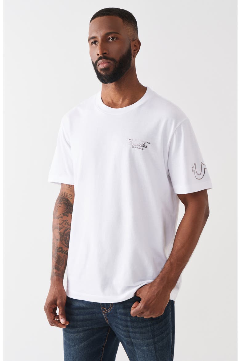 Envision Script Buddha Graphic T-Shirt, Alternate, color, OPTIC WHITE
