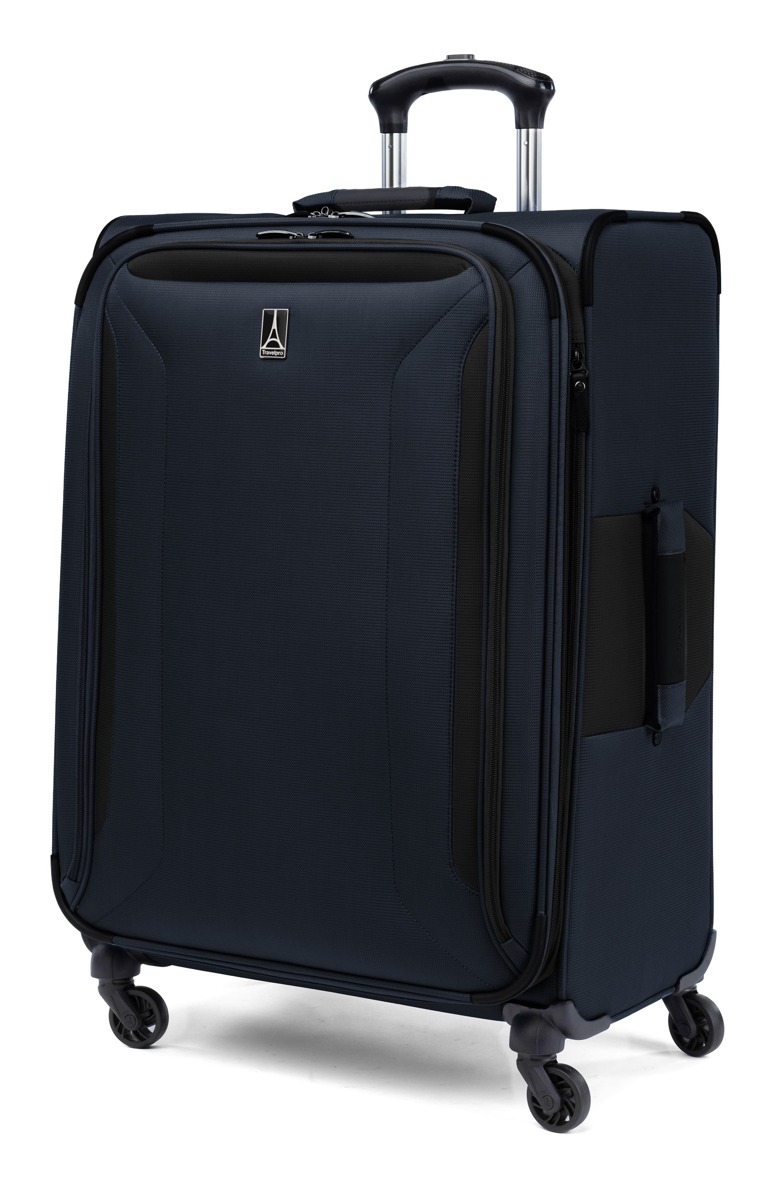 TRAVELPRO Pilot Air<sup>™</sup> 2 25-Inch Expandable Medium Checked Spinner Luggage, Alternate, color, Navy/ Black