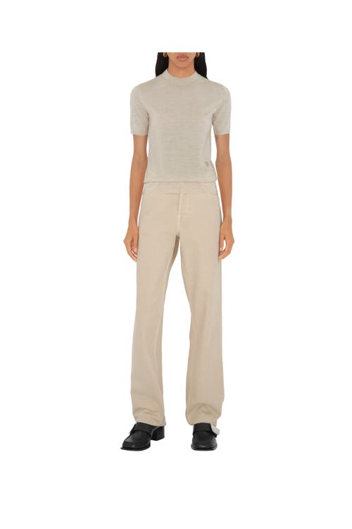 Burberry Open-necked Black Shirt In Nutmeg