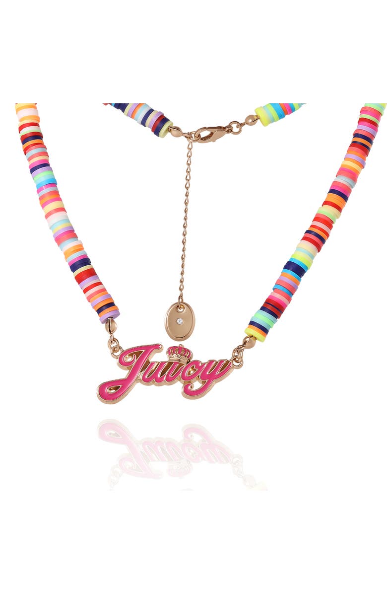 Juicy Couture Kids Kids Multicolor Beaded Necklace, Alternate, color, Pink, Rainbow