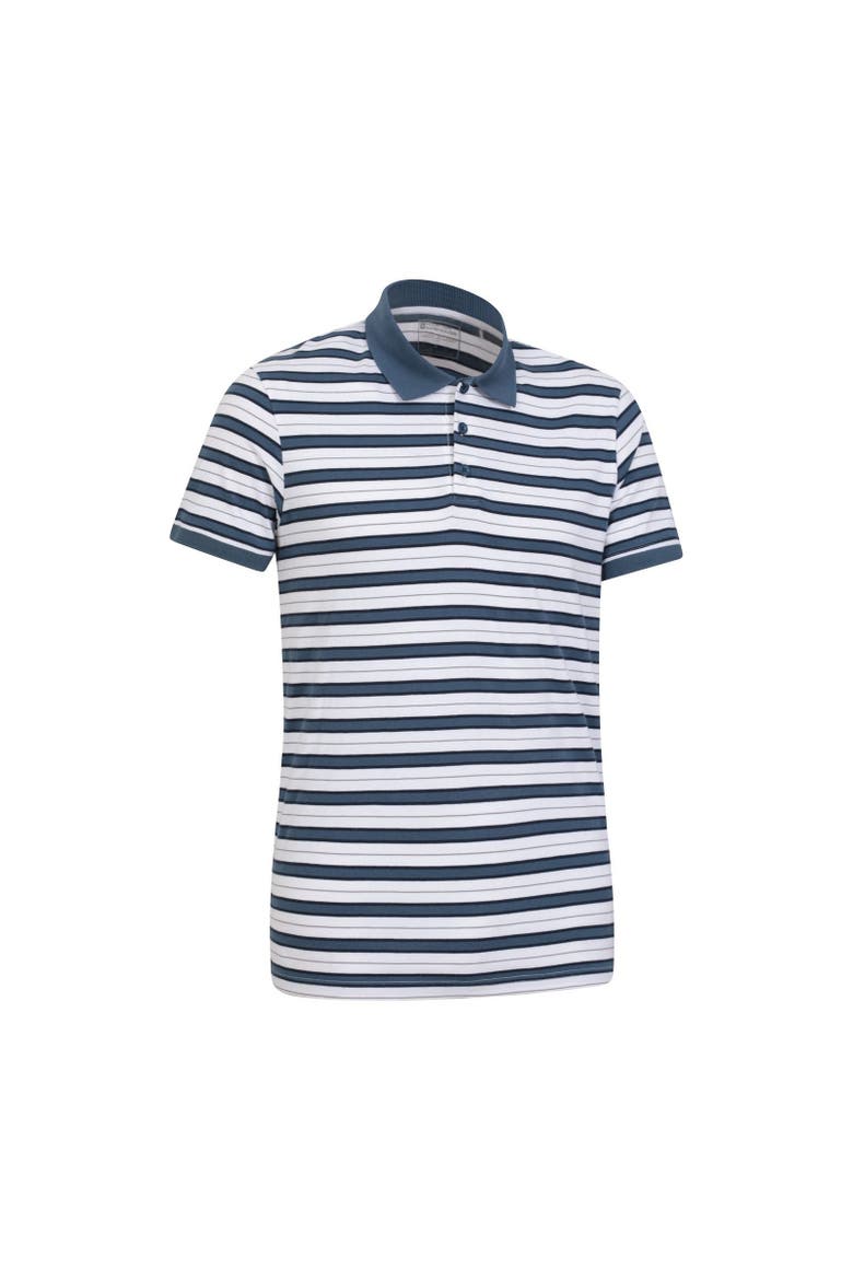 Wren Stripe Cotton Polo Shirt, Alternate, color, White